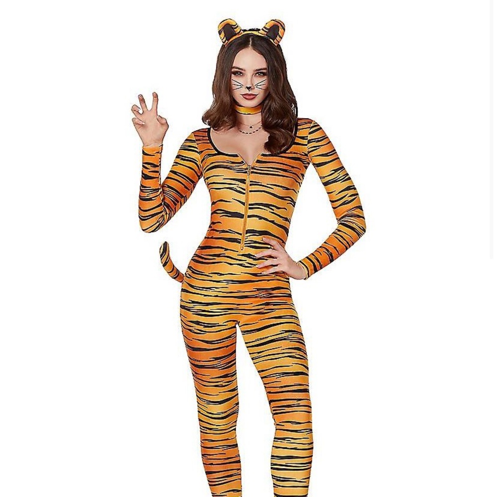 Spirit Halloween Costume Tiger Catsuit Women’s Xs Gem